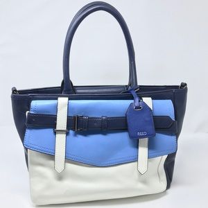 REED KROKOFF Large Satchel purse hand bag blue